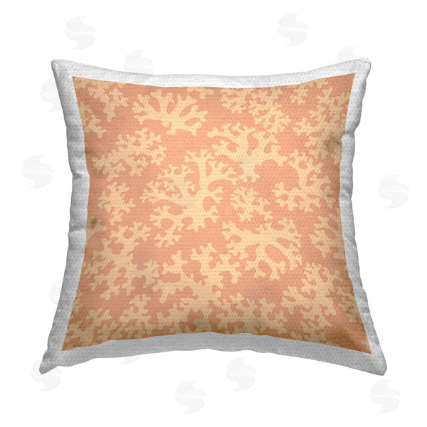Stupell Industries Gail Fraser | Orange Coral Pattern Printed Throw Pillow