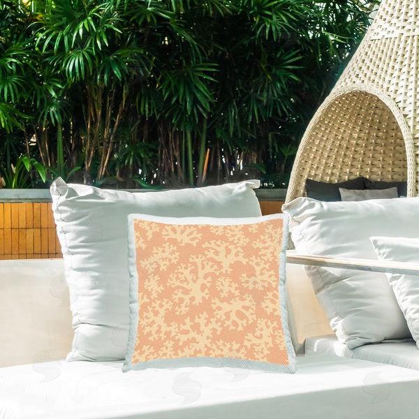 Stupell Industries Gail Fraser | Orange Coral Pattern Printed Throw Pillow