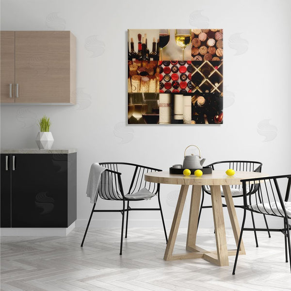 Stupell Industries Gail Peck | Wine Lovers Collage Vintage Bottles Traditional Vino Corks Wall Art