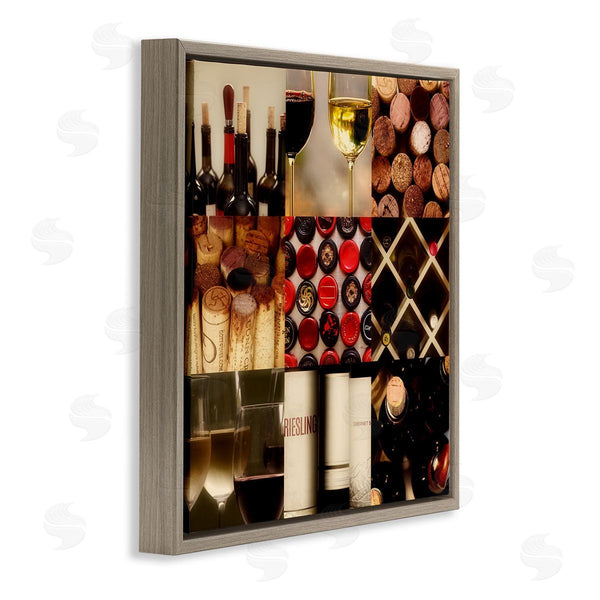 Stupell Industries Gail Peck | Wine Lovers Collage Vintage Bottles Traditional Vino Corks Wall Art