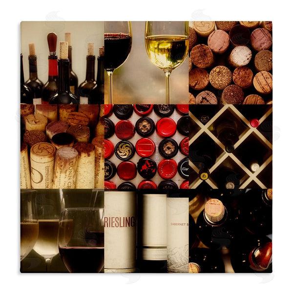 stupell industries Gail Peck | Wine Lovers Collage Vintage Bottles Traditional Vino Corks Wall Art