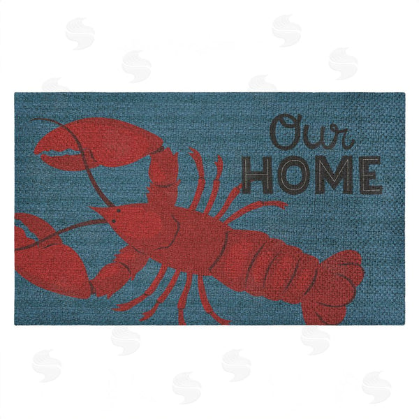 Stupell Industries Gail Veillette | Our Home Lobster & Stripes Faux Sisal Door Mat