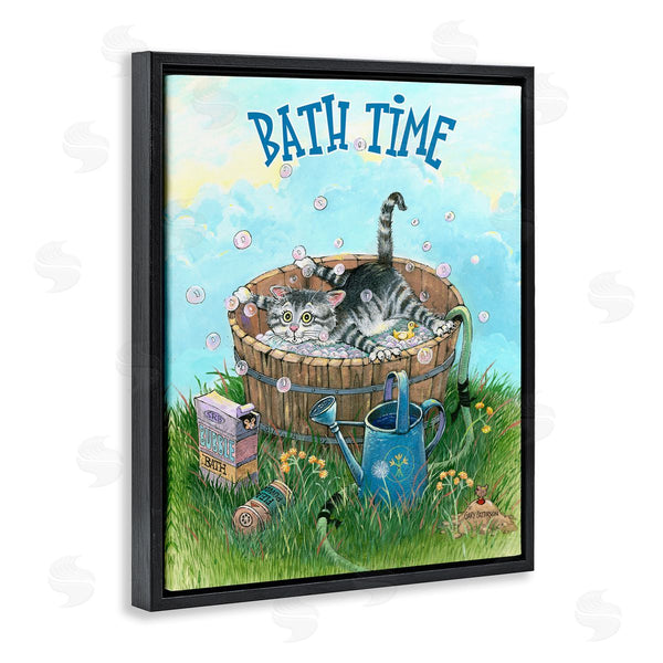 Stupell Industries Gary Patterson | Bath Time Funny Cat Pet