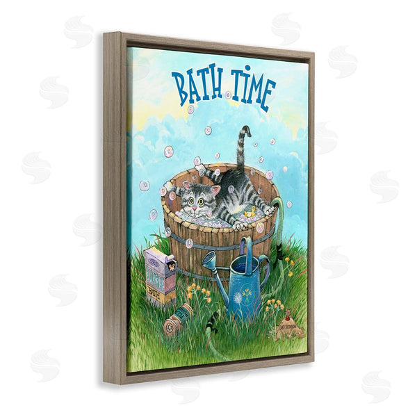 Stupell Industries Gary Patterson | Bath Time Funny Cat Pet