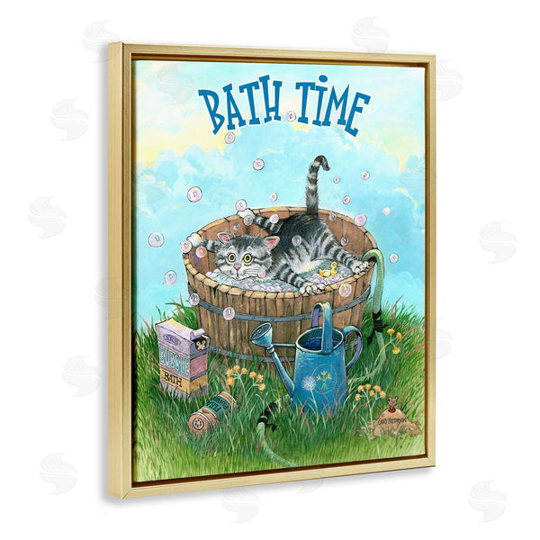 Stupell Industries Gary Patterson | Bath Time Funny Cat Pet