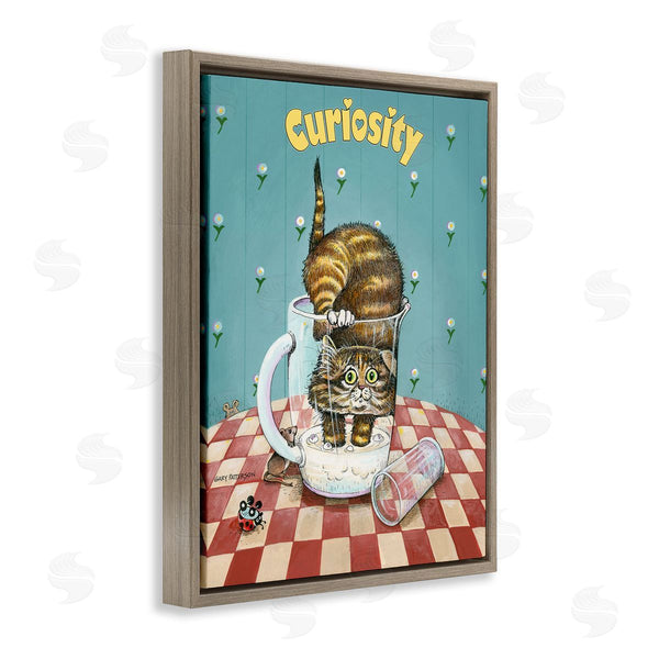 Stupell Industries Gary Patterson | Curiosity Funny Cat Pet