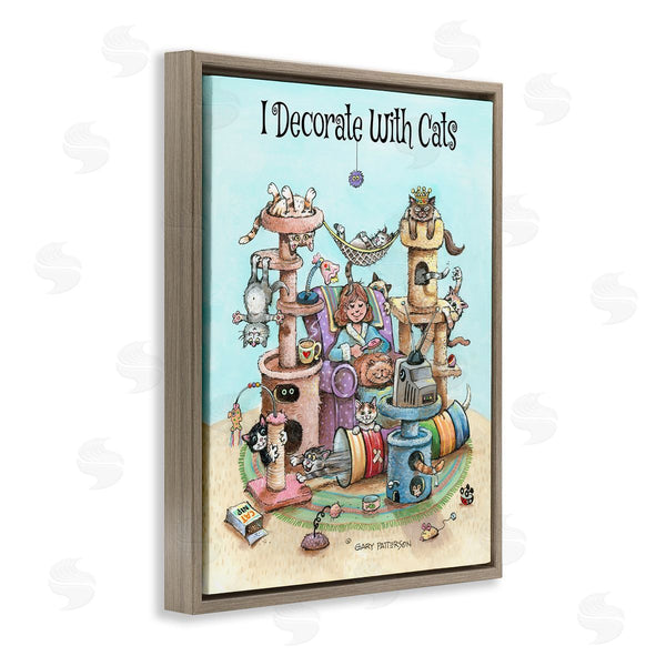 Stupell Industries Gary Patterson | Decorate With Cats Funny