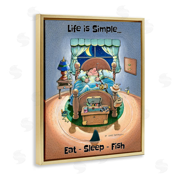Stupell Industries Gary Patterson | Eat Sleep Fish Funny Sports
