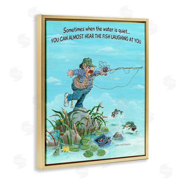 Stupell Industries Gary Patterson | Fish Laughing Funny Sports