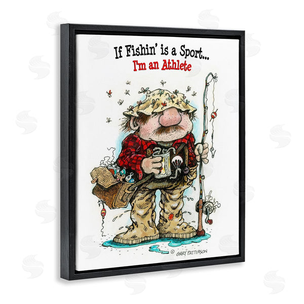 Stupell Industries Gary Patterson | Fishing I'm An Athlete Funny