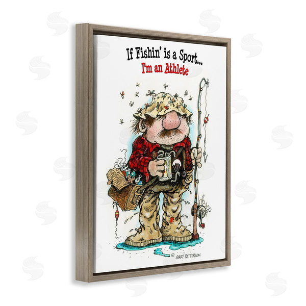 Stupell Industries Gary Patterson | Fishing I'm An Athlete Funny