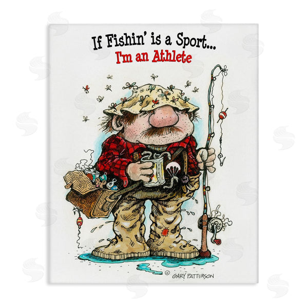 stupell industries Gary Patterson | Fishing I'm An Athlete Funny