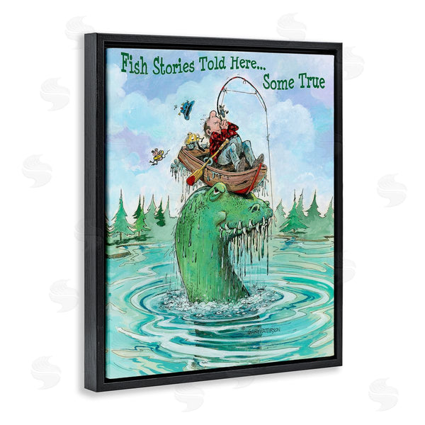 Stupell Industries Gary Patterson | Fishing Stories Told Here Funny