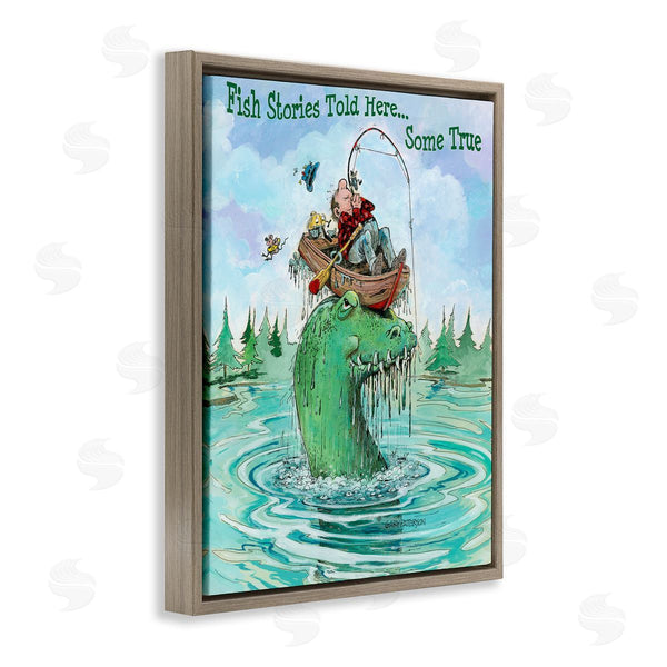 Stupell Industries Gary Patterson | Fishing Stories Told Here Funny