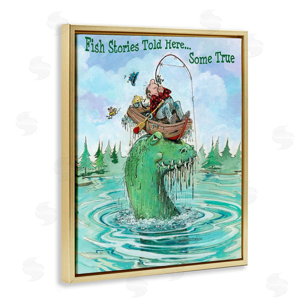Stupell Industries Gary Patterson | Fishing Stories Told Here Funny