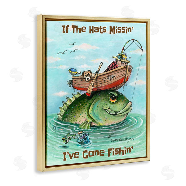Stupell Industries Gary Patterson | Hats Missing Gone Fishing