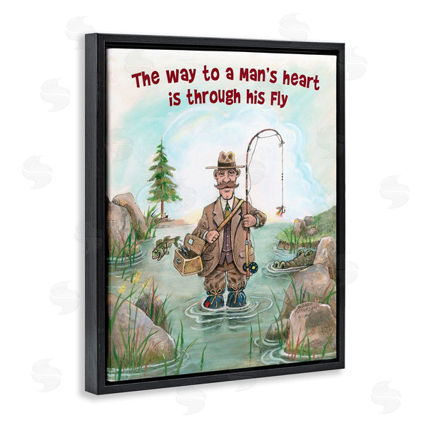 Stupell Industries Gary Patterson | His Fly Funny Sports Fishing