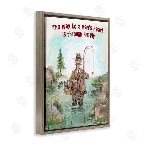 Stupell Industries Gary Patterson | His Fly Funny Sports Fishing