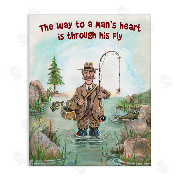 stupell industries Gary Patterson | His Fly Funny Sports Fishing