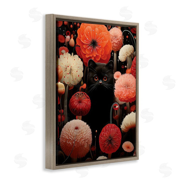Stupell Industries Gary Shergill Designs | Black Cat Among Dahlias Wall Art