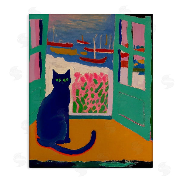 stupell industries Gary Shergill Designs | Black Cat in Doorway Wall Art