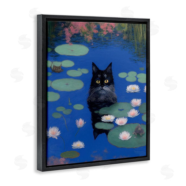 Stupell Industries Gary Shergill Designs | Black Cat In Pond Wall Art