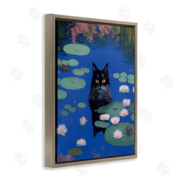 Stupell Industries Gary Shergill Designs | Black Cat In Pond Wall Art