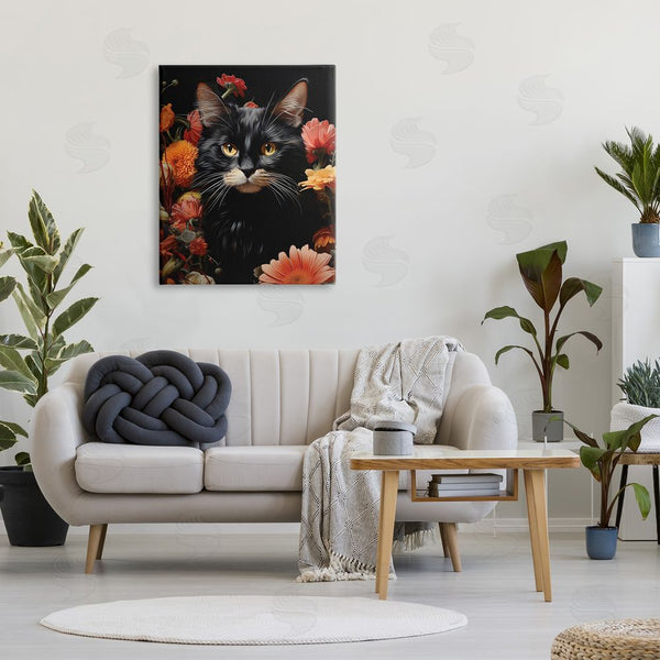 Stupell Industries Gary Shergill Designs | Cat & Blooming Flowers Wall Art