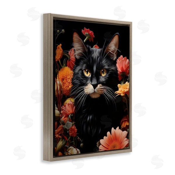 Stupell Industries Gary Shergill Designs | Cat & Blooming Flowers Wall Art