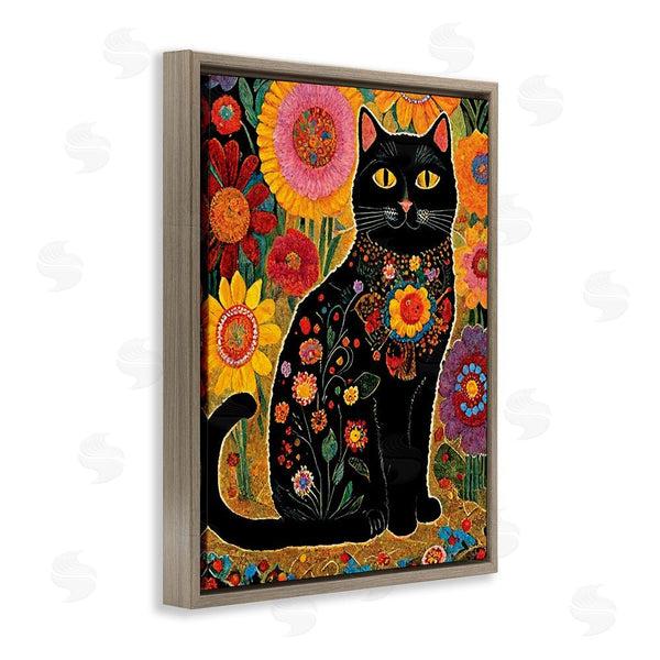 Stupell Industries Gary Shergill Designs | Cat With Patterned Florals Wall Art