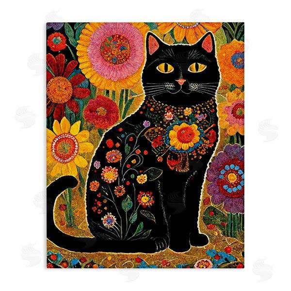 stupell industries Gary Shergill Designs | Cat with Patterned Florals Wall Art