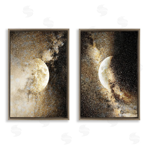 Stupell Industries Gemma Bardot | Moons With Starry Nebulas