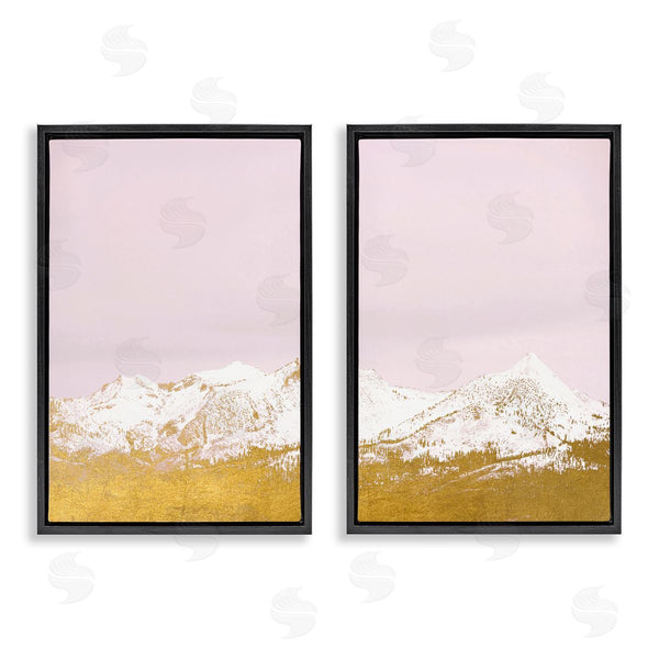 Stupell Industries Gemma Bardot | Snow Tipped Mountains On Pink