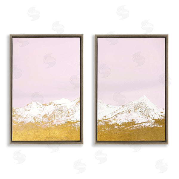 Stupell Industries Gemma Bardot | Snow Tipped Mountains On Pink