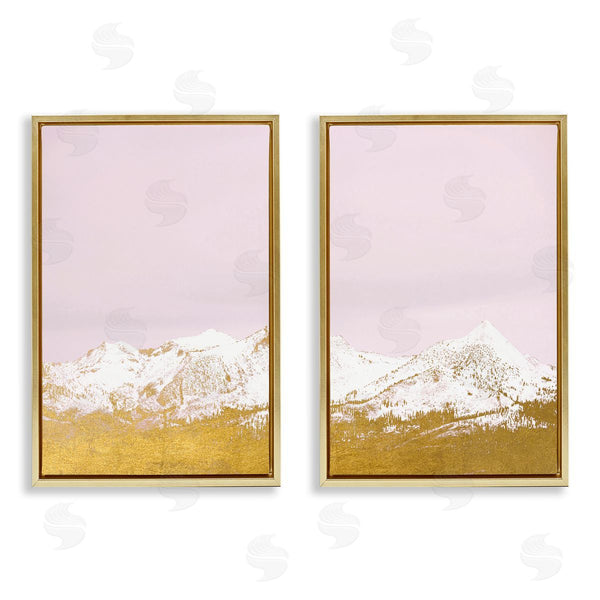 Stupell Industries Gemma Bardot | Snow Tipped Mountains On Pink