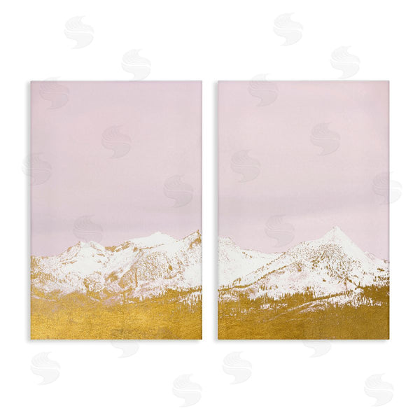 stupell industries Gemma Bardot | Snow Tipped Mountains on Pink