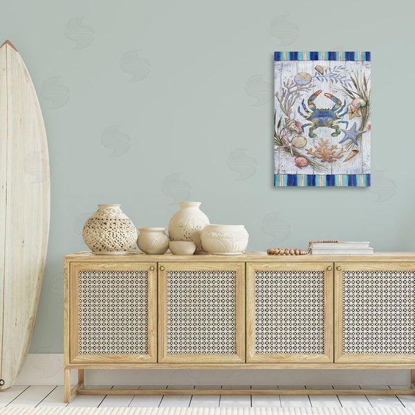 Stupell Industries Geoff Allen | Coastal Wreath & Crab Wall Art