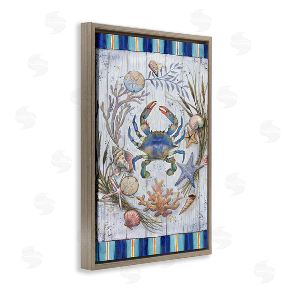 Stupell Industries Geoff Allen | Coastal Wreath & Crab Wall Art