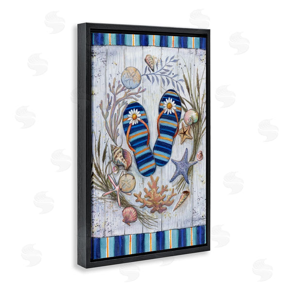 Stupell Industries Geoff Allen | Coastal Wreath & Flip Flops Wall Art