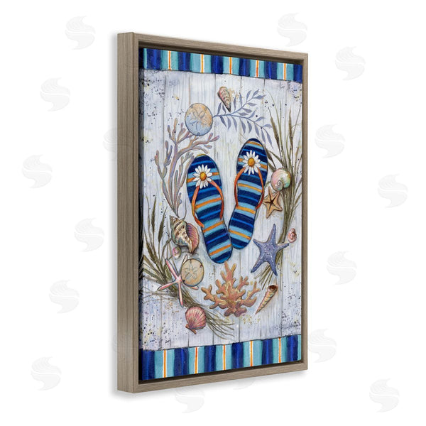 Stupell Industries Geoff Allen | Coastal Wreath & Flip Flops Wall Art