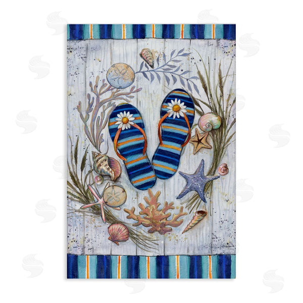 stupell industries Geoff Allen | Coastal Wreath & Flip Flops Wall Art