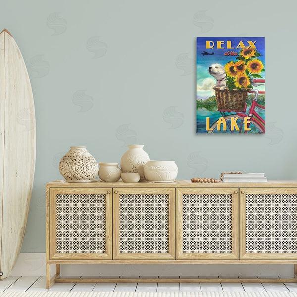 Stupell Industries Geoff Allen | Dog In Bicycle Basket Wall Art