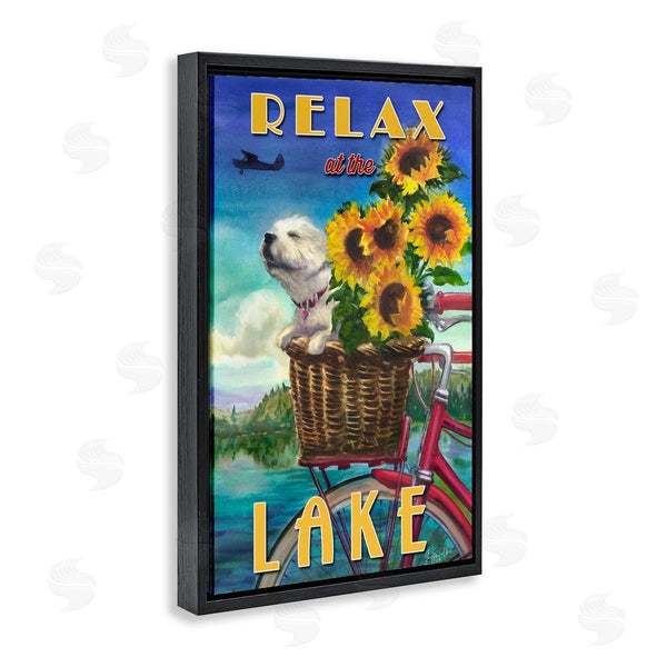 Stupell Industries Geoff Allen | Dog In Bicycle Basket Wall Art
