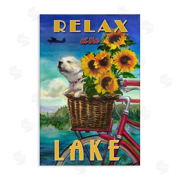 stupell industries Geoff Allen | Dog in Bicycle Basket Wall Art