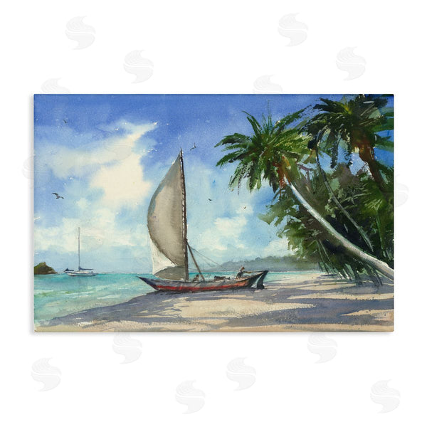 stupell industries Geoff Allen | High & Dry Boat on Shore Wall Art