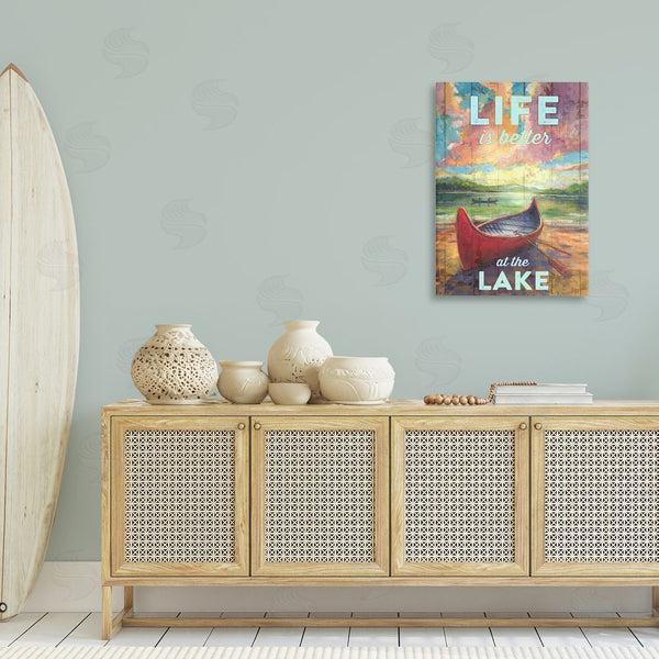 Stupell Industries Geoff Allen | Life At Lake With Canoe Wall Art