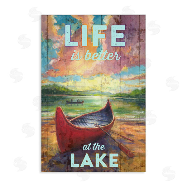 stupell industries Geoff Allen | Life At Lake with Canoe Wall Art