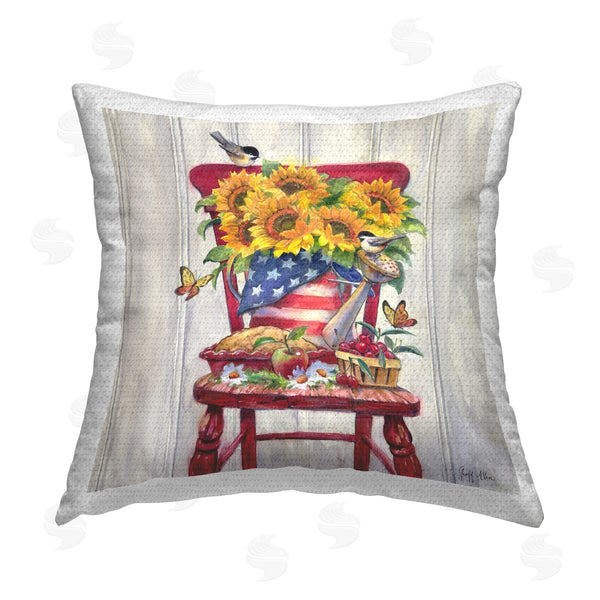 Stupell Industries Geoff Allen | Patriot Porch Still Life Printed Throw Pillow