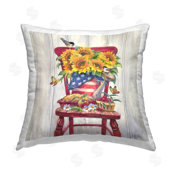 stupell industries Geoff Allen | Patriot Porch Still Life Printed Throw Pillow