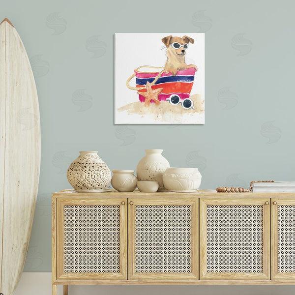 Stupell Industries Geoff Allen | Sandy Dog In Beach Bag Wall Art